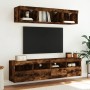Mueble de TV de pared con luces LED roble ahumado 80x30x40 cm von , TV-Möbel - Ref: Foro24-837205, Preis: 66,91 €, Rabatt: %