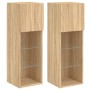 Muebles de TV con luces LED 2 uds roble Sonoma 30,5x30x90 cm von , TV-Möbel - Ref: Foro24-837006, Preis: 116,40 €, Rabatt: %
