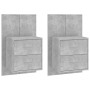 Mesitas de noche de pared 2 unidades color gris hormigón de , Mesitas de noche - Ref: Foro24-810998, Precio: 103,99 €, Descue...