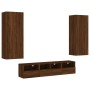 Muebles de TV de pared 5 pzas madera de ingeniería marrón roble by , TV Furniture - Ref: Foro24-3216545, Price: 196,14 €, Dis...