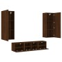 Muebles de TV de pared 5 pzas madera de ingeniería marrón roble by , TV Furniture - Ref: Foro24-3216545, Price: 196,14 €, Dis...