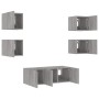Muebles TV pared con LED 6 pzas madera ingeniería gris Sonoma von , TV-Möbel - Ref: Foro24-3216816, Preis: 179,14 €, Rabatt: %