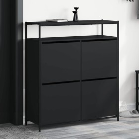 Mueble zapatero con 4 cajones abatibles negro 100x34x112 cm von , Schuhregale und Schuhorganisatoren - Ref: Foro24-3214413, P...