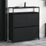 Mueble zapatero con 4 cajones abatibles negro 100x34x112 cm by , Shoe racks and shoe organizers - Ref: Foro24-3214413, Price:...