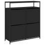 Mueble zapatero con 4 cajones abatibles negro 100x34x112 cm by , Shoe racks and shoe organizers - Ref: Foro24-3214413, Price:...