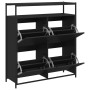 Mueble zapatero con 4 cajones abatibles negro 100x34x112 cm by , Shoe racks and shoe organizers - Ref: Foro24-3214413, Price:...