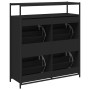 Mueble zapatero con 4 cajones abatibles negro 100x34x112 cm by , Shoe racks and shoe organizers - Ref: Foro24-3214413, Price:...