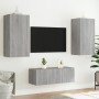 Muebles TV pared con LED 4 pzas madera ingeniería gris Sonoma de , Muebles TV - Ref: Foro24-3216823, Precio: 191,29 €, Descue...