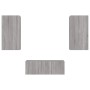 Muebles TV pared con LED 4 pzas madera ingeniería gris Sonoma de , Muebles TV - Ref: Foro24-3216823, Precio: 191,29 €, Descue...