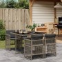 Set comedor de jardín 5 piezas con cojines ratán sintético gris by , Garden sets - Ref: Foro24-3210896, Price: 275,49 €, Disc...