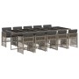 Set de comedor de jardín 11 pzas y cojines ratán sintético gris von , Gartensets - Ref: Foro24-3210932, Preis: 847,19 €, Raba...