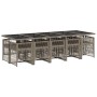 Set de comedor de jardín 11 pzas y cojines ratán sintético gris von , Gartensets - Ref: Foro24-3210932, Preis: 847,19 €, Raba...