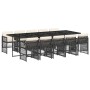 Set de comedor jardín 11 pzas con cojines ratán sintético negro by , Garden sets - Ref: Foro24-3210930, Price: 706,49 €, Disc...
