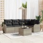 Conjunto de sofá de jardín con cojín 6 pcs Gris claro Poliratán