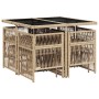 Set comedor de jardín 9 pzas con cojines ratán sintético beige by , Garden sets - Ref: Foro24-3210958, Price: 374,88 €, Disco...