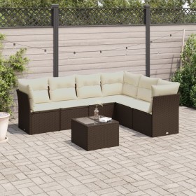 Juego de sofás de jardín 7 piezas con cojines ratán PE marrón von , Gartensets - Ref: Foro24-3217693, Preis: 454,32 €, Rabatt: %