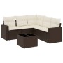 Set sofás de jardín 6 piezas y cojines ratán sintético marrón von , Modulare Sofas für den Außenbereich - Ref: Foro24-3251300...