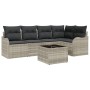 Conjunto de sofá de jardín con cojín 6 pcs Gris claro Poliratán