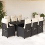 Set de comedor de jardín 9 pzas y cojines ratán sintético negro by , Garden sets - Ref: Foro24-3212633, Price: 1,00 €, Discou...