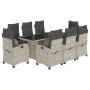 Set comedor de jardín 9 pzas cojines ratán sintético gris claro von , Gartensets - Ref: Foro24-3212699, Preis: 1,00 €, Rabatt: %