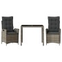 Set comedor de jardín 3 piezas con cojines ratán sintético gris von , Gartensets - Ref: Foro24-3213326, Preis: 387,70 €, Raba...