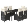 Set de comedor de jardín 7 pzas y cojines ratán sintético negro von , Gartensets - Ref: Foro24-3213062, Preis: 814,97 €, Raba...