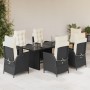 Set de comedor de jardín 7 pzas y cojines ratán sintético negro by , Garden sets - Ref: Foro24-3213112, Price: 808,04 €, Disc...