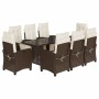 Set comedor para jardín 9 pzas y cojines ratán sintético marrón von , Gartensets - Ref: Foro24-3212923, Preis: 1,00 €, Rabatt: %