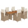 Set comedor de jardín 7 pzas con cojines ratán sintético beige de , Conjuntos de jardín - Ref: Foro24-3213372, Precio: 981,27...