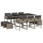 Set de comedor de jardín 11 pzas y cojines ratán sintético gris von , Gartensets - Ref: Foro24-3211328, Preis: 472,76 €, Raba...