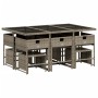 Set de comedor de jardín 11 pzas y cojines ratán sintético gris von , Gartensets - Ref: Foro24-3211328, Preis: 472,76 €, Raba...