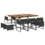 Set de comedor jardín 11 pzas con cojines ratán sintético negro by , Garden sets - Ref: Foro24-3211335, Price: 513,61 €, Disc...