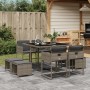 Set comedor jardín 9 pzas y cojines ratán sintético gris by , Garden sets - Ref: Foro24-3211316, Price: 345,59 €, Discount: %
