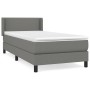 Cama box spring con colchón tela gris oscuro 90x200 cm