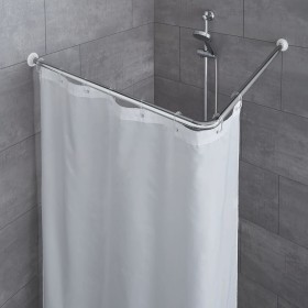 Kleine Wolke Barra esquinera para cortina de ducha cromado 90x90 cm by , shower bars - Ref: Foro24-442338, Price: 33,06 €, Di...