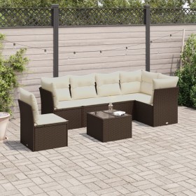 Juego de sofás de jardín 7 piezas con cojines ratán PE marrón von , Gartensets - Ref: Foro24-3249552, Preis: 444,81 €, Rabatt: %