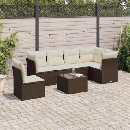 Juego de sofás de jardín 7 piezas con cojines ratán PE marrón von , Gartensets - Ref: Foro24-3249552, Preis: 443,55 €, Rabatt: %