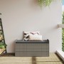 Banco de almacenaje con cojín ratán sintético gris 115x51x52 cm von , Gartenbänke - Ref: Foro24-365728, Preis: 158,50 €, Raba...