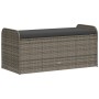 Banco de almacenaje con cojín ratán sintético gris 115x51x52 cm von , Gartenbänke - Ref: Foro24-365728, Preis: 158,50 €, Raba...