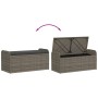 Banco de almacenaje con cojín ratán sintético gris 115x51x52 cm von , Gartenbänke - Ref: Foro24-365728, Preis: 158,50 €, Raba...