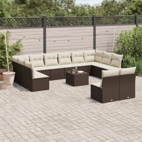 Set de sofás de jardín con cojines 13 piezas ratán PE marrón de , Conjuntos de jardín - Ref: Foro24-3250222, Precio: 799,47 €...