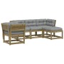 Juego de muebles jardín 5 pzas y cojines madera pino impregnada de , Conjuntos de jardín - Ref: Foro24-3216924, Precio: 555,01 €