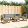 Set de sofás jardín 5 pzas con cojines madera pino impregnada de , Conjuntos de jardín - Ref: Foro24-3216979, Precio: 531,65 ...
