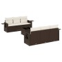 Juego de sofás de jardín 7 piezas con cojines ratán PE marrón de , Conjuntos de jardín - Ref: Foro24-3252250, Precio: 484,44 €
