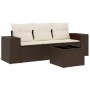 Set de sofás de jardín 4 pzas y cojines ratán sintético marrón by , Garden sets - Ref: Foro24-3254610, Price: 285,95 €, Disco...