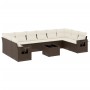 Set of garden sofas 11 pcs cushions synthetic rattan brown by , Garden sets - Ref: Foro24-3253020, Price: 664,12 €, Discount: %