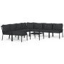 Juego de muebles de jardín 9 piezas acero con cojines gris de , Conjuntos de jardín - Ref: Foro24-3187950, Precio: 845,16 €, ...