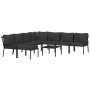 Juego de muebles de jardín 9 piezas acero con cojines gris de , Conjuntos de jardín - Ref: Foro24-3187950, Precio: 845,16 €, ...