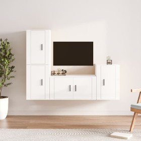 Set de muebles de TV 4 pzas madera contrachapada blanco brillo von , TV-Möbel - Ref: Foro24-3188608, Preis: 163,63 €, Rabatt: %