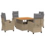 Set comedor de jardín 5 pzas con cojines ratán sintético beige von , Gartensets - Ref: Foro24-3277425, Preis: 633,12 €, Rabat...